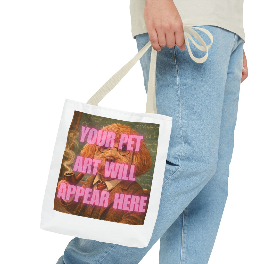 Custom Pet Portrait Tote Bag — Personalized Your Pet Art Will Appear Here Design