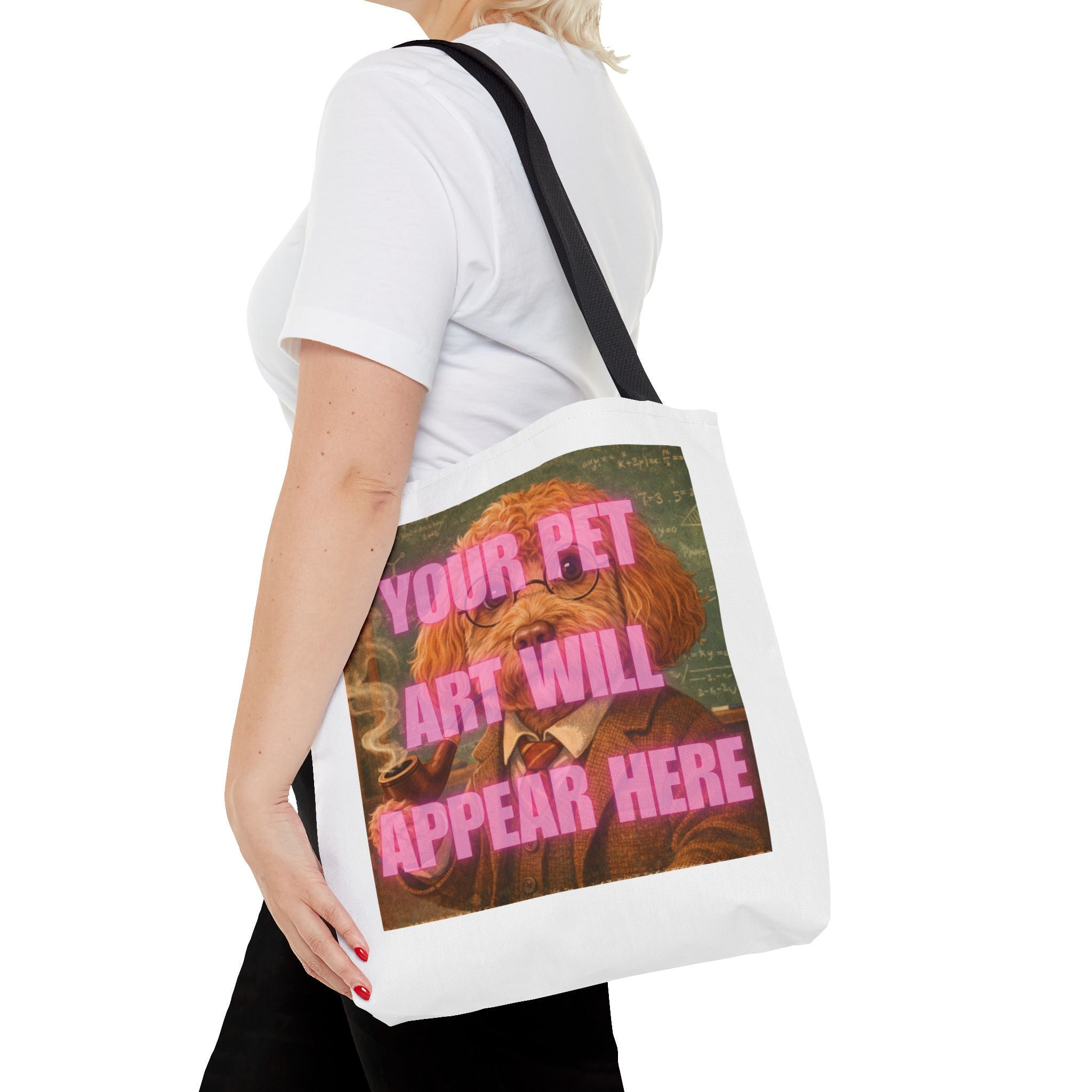 Custom Pet Portrait Tote Bag — Personalized Your Pet Art Will Appear Here Design