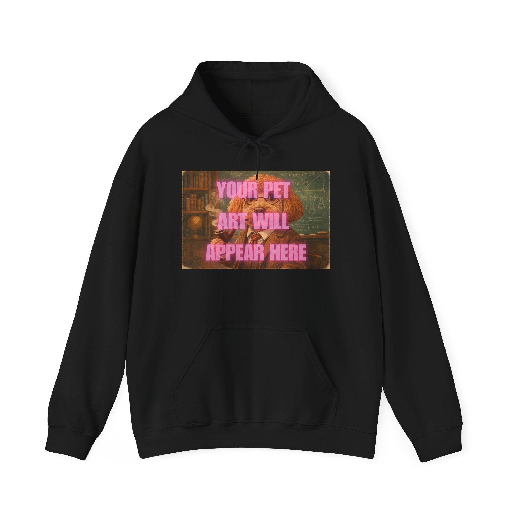Custom Pet Portrait Hoodie — "Your Pet Art Will Appear Here" Personalized Sweatshirt