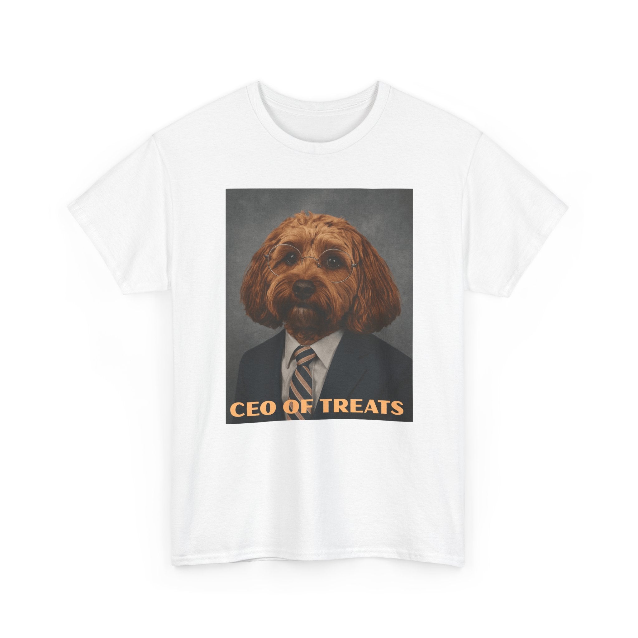 Dog Portrait Tee — "CEO of Treats" Funny Pet Shirt