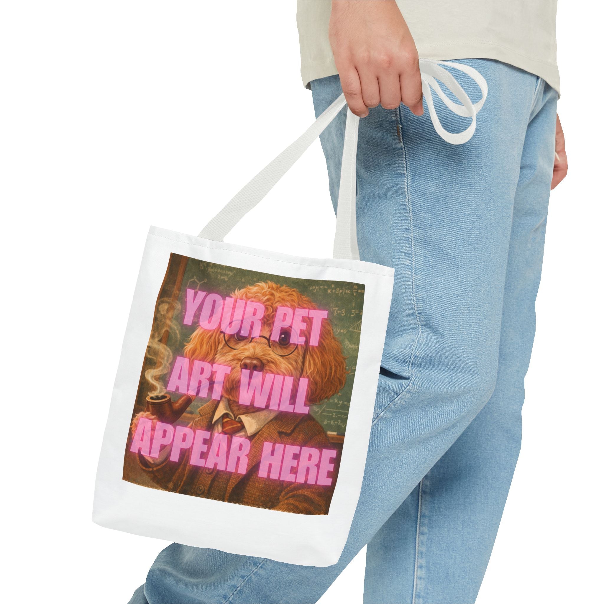 Custom Pet Portrait Tote Bag — Personalized Your Pet Art Will Appear Here Design