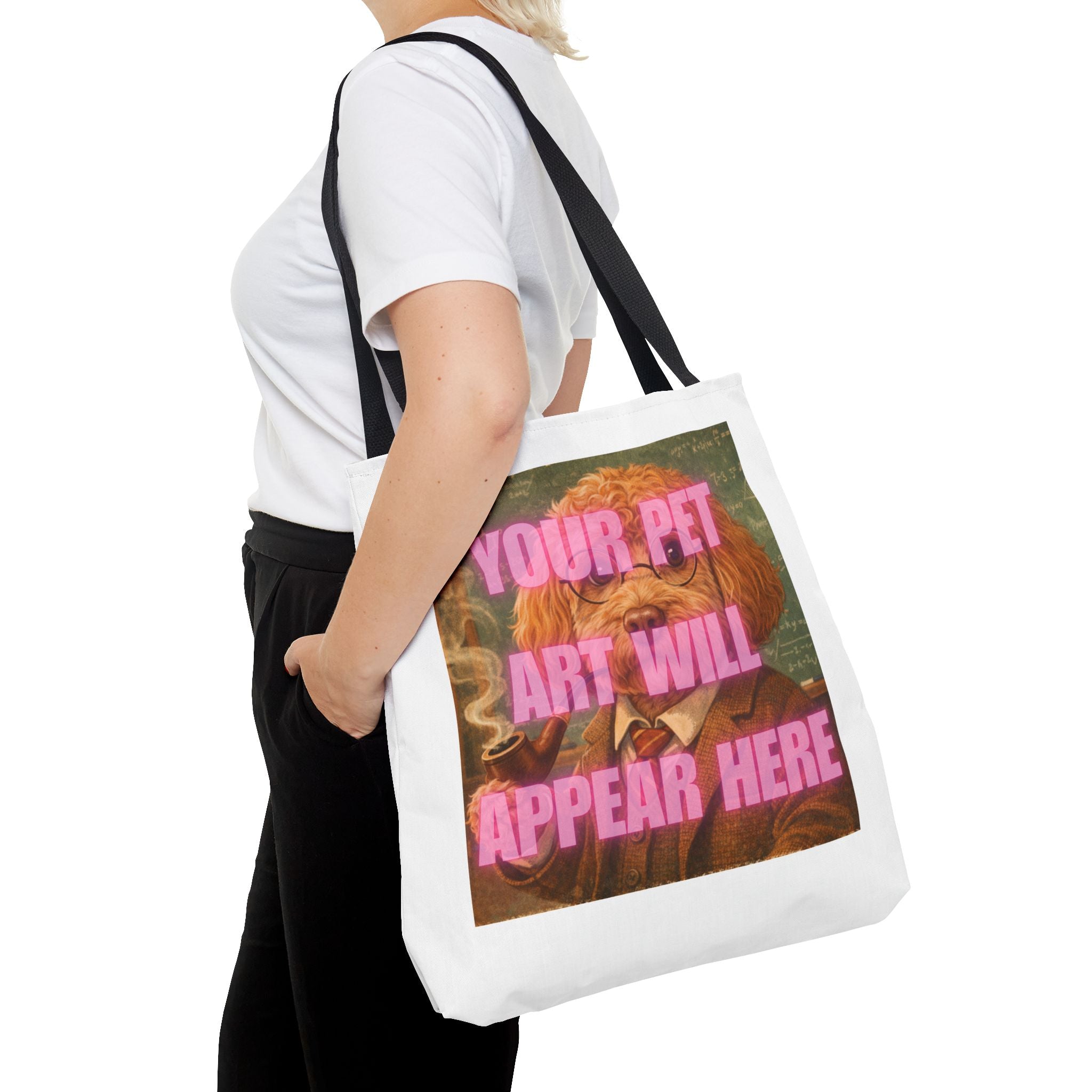 Custom Pet Portrait Tote Bag — Personalized Your Pet Art Will Appear Here Design