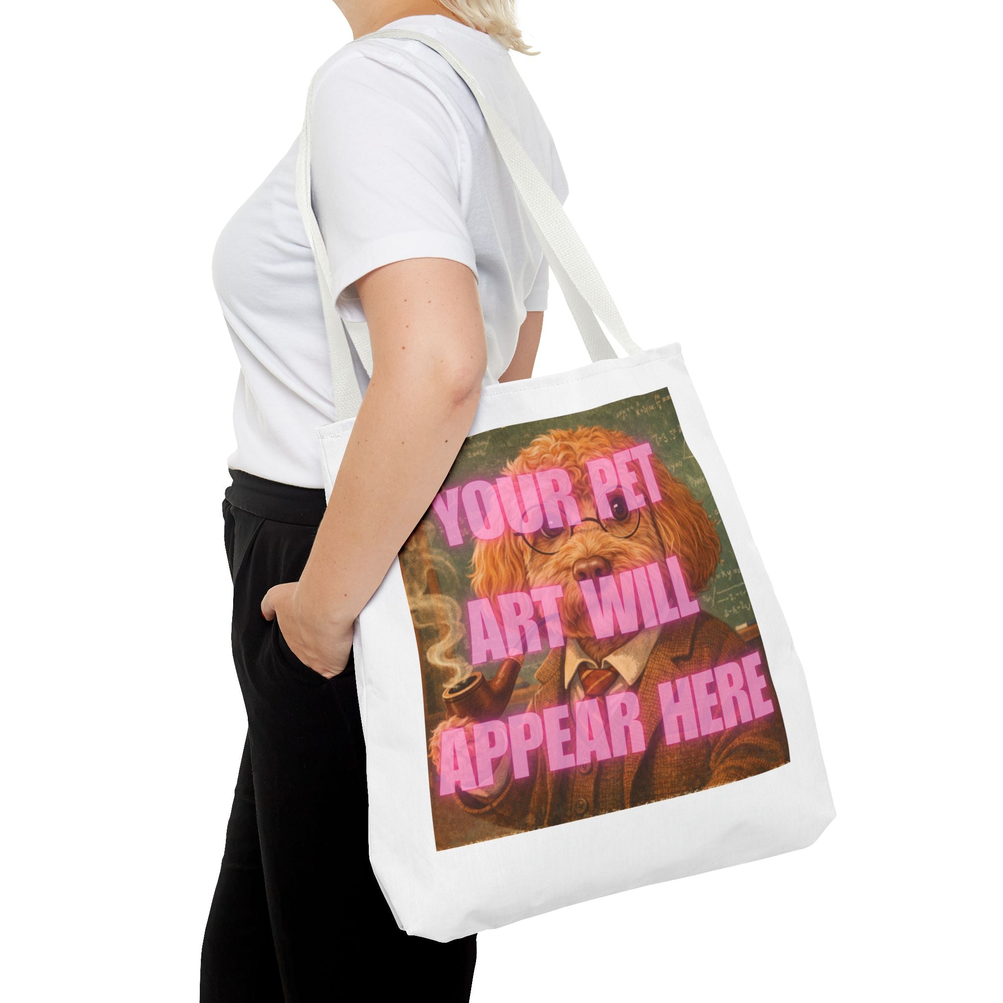 Custom Pet Portrait Tote Bag — Personalized Your Pet Art Will Appear Here Design