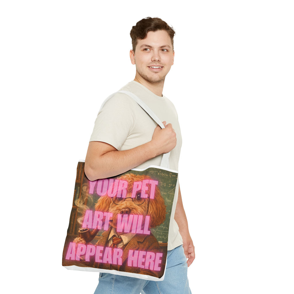 Custom Pet Portrait Tote Bag — Personalized Your Pet Art Will Appear Here Design