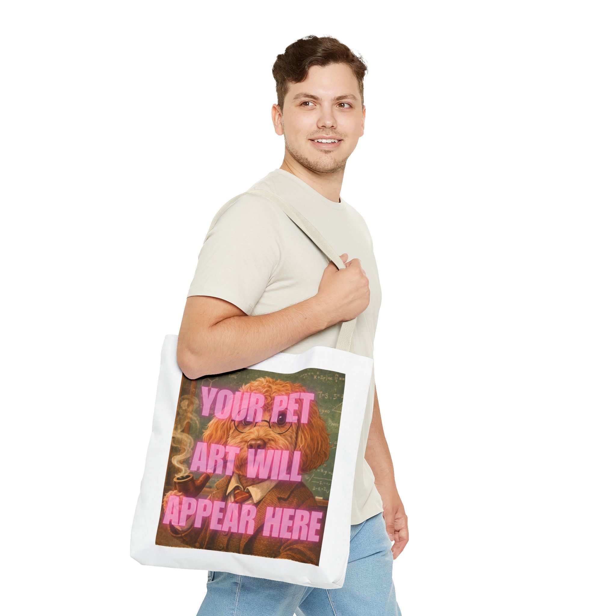 Custom Pet Portrait Tote Bag — Personalized Your Pet Art Will Appear Here Design