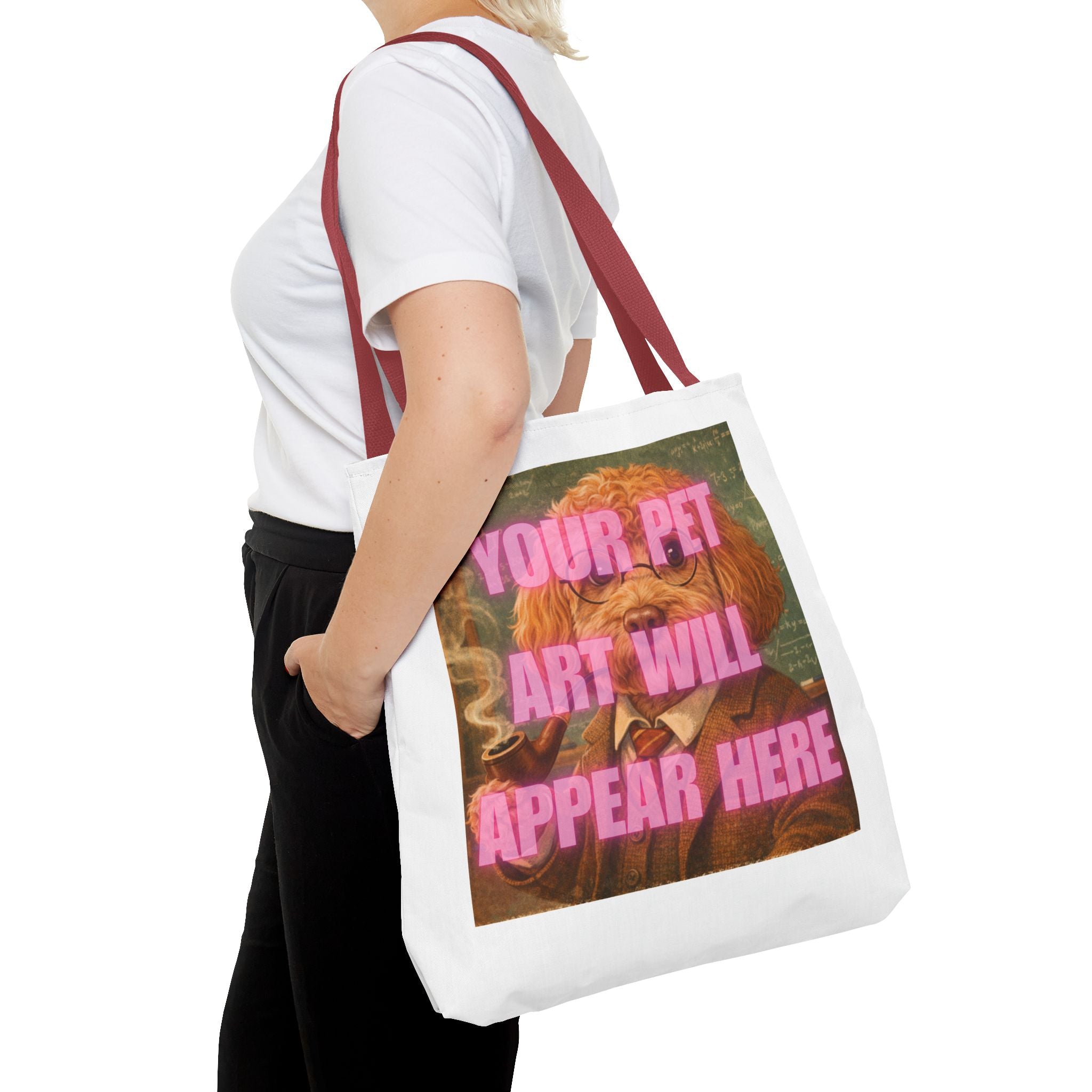 Custom Pet Portrait Tote Bag — Personalized Your Pet Art Will Appear Here Design