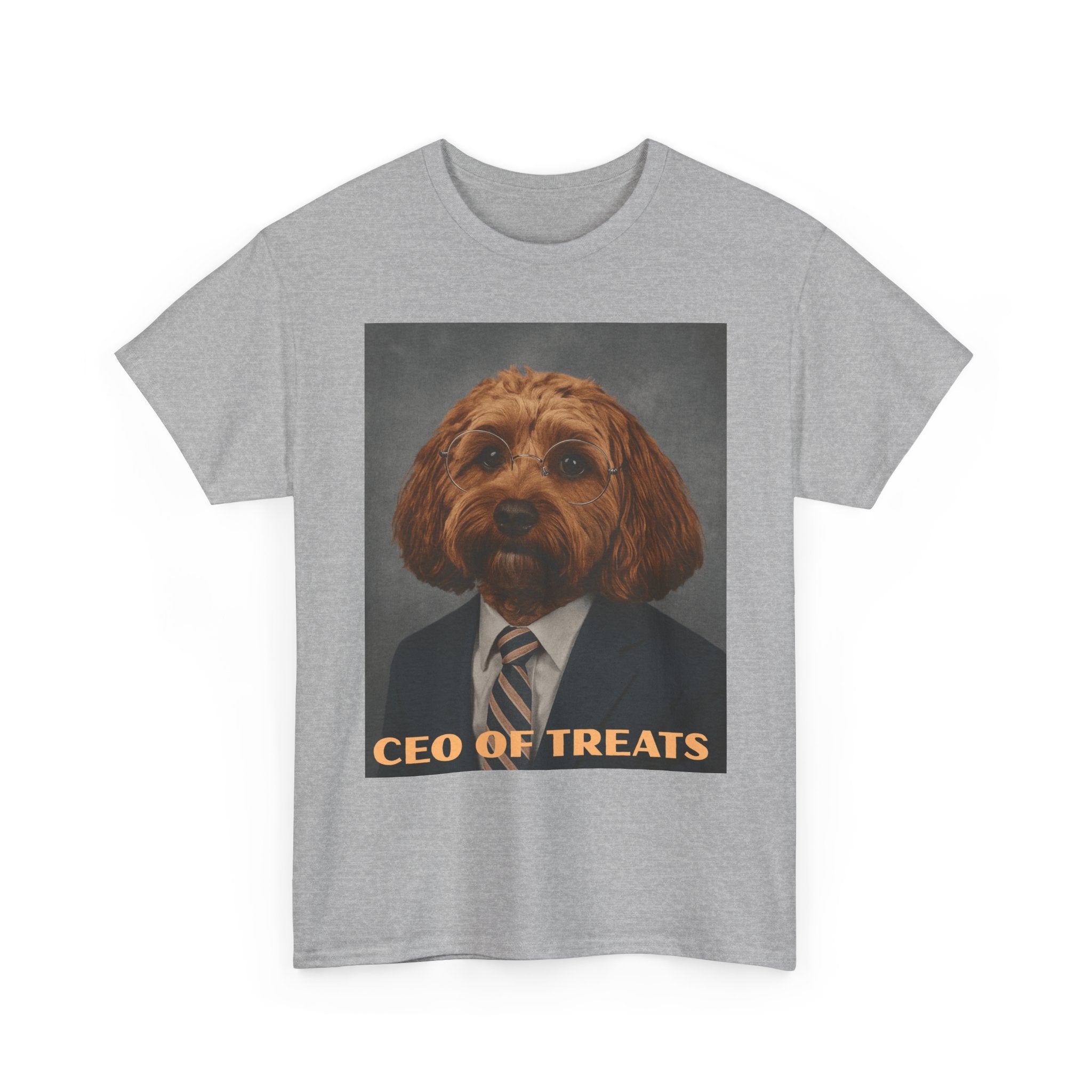 Dog Portrait Tee — "CEO of Treats" Funny Pet Shirt
