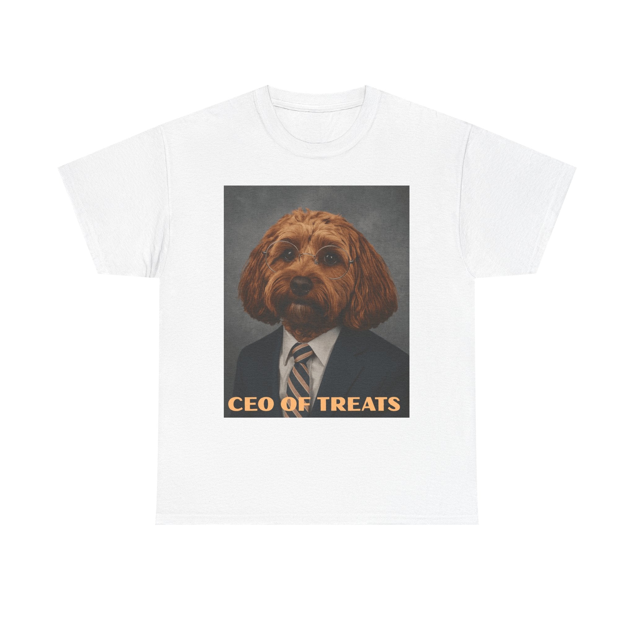 Dog Portrait Tee — "CEO of Treats" Funny Pet Shirt