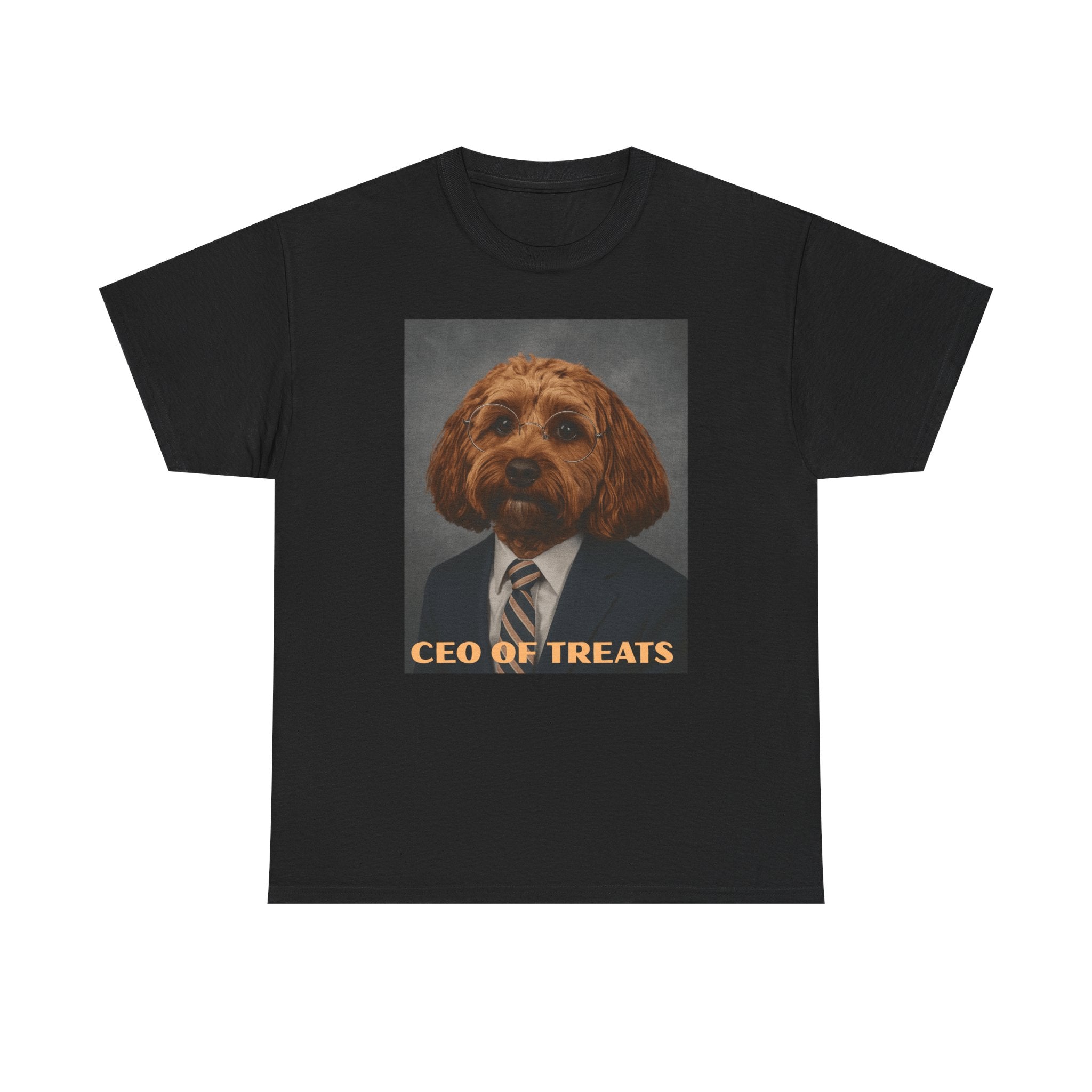 Dog Portrait Tee — "CEO of Treats" Funny Pet Shirt