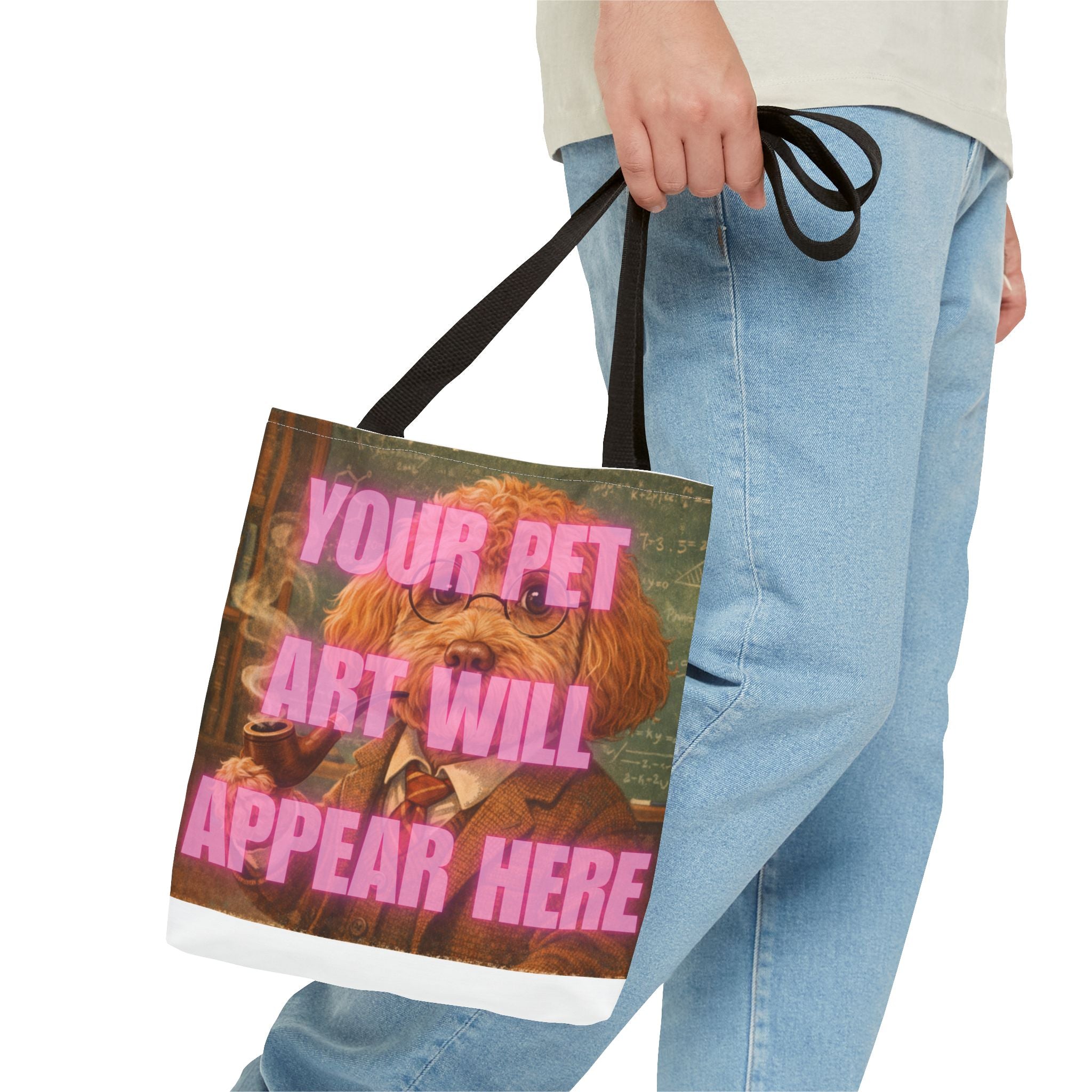 Custom Pet Portrait Tote Bag — Personalized Your Pet Art Will Appear Here Design
