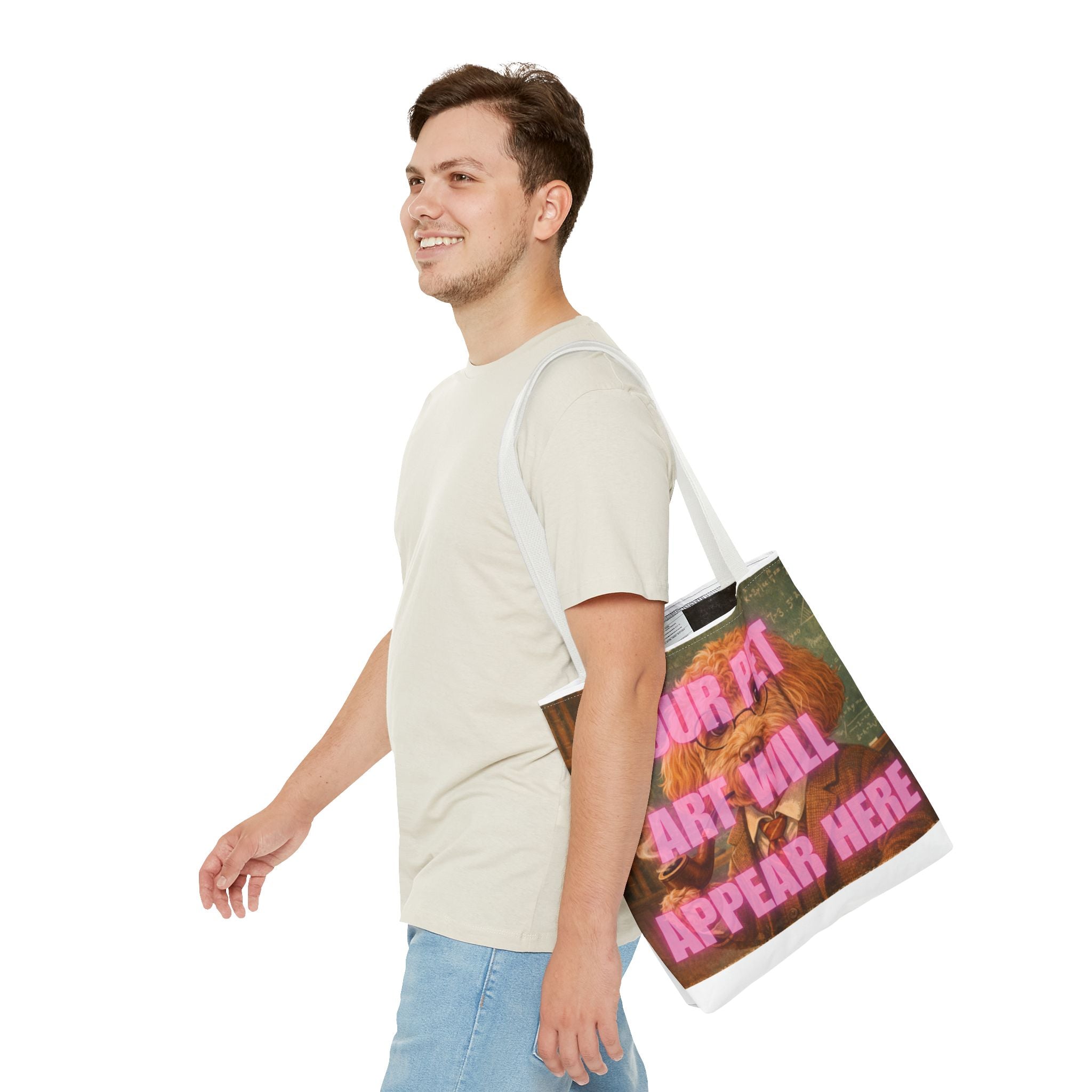 Custom Pet Portrait Tote Bag — Personalized Your Pet Art Will Appear Here Design