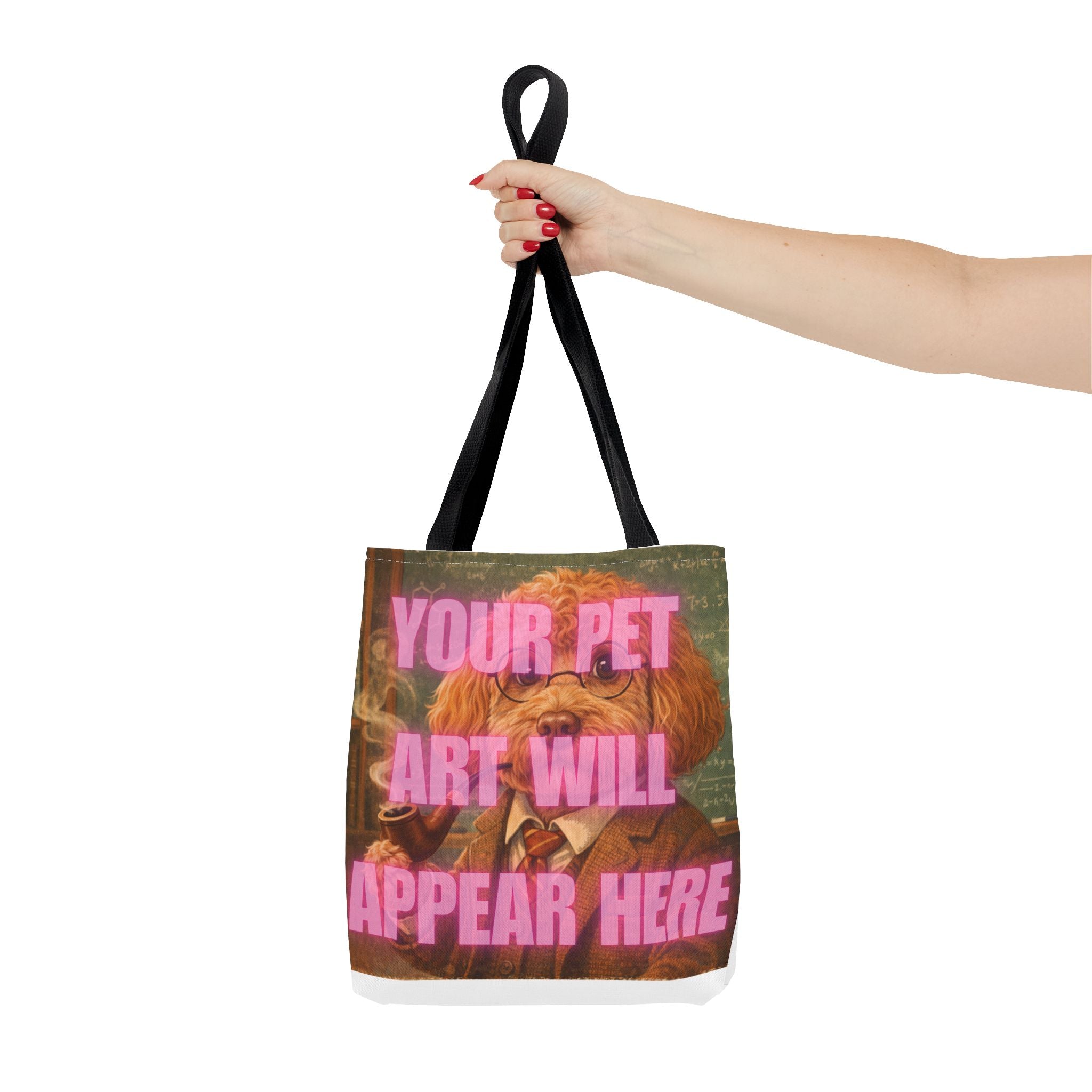 Custom Pet Portrait Tote Bag — Personalized Your Pet Art Will Appear Here Design