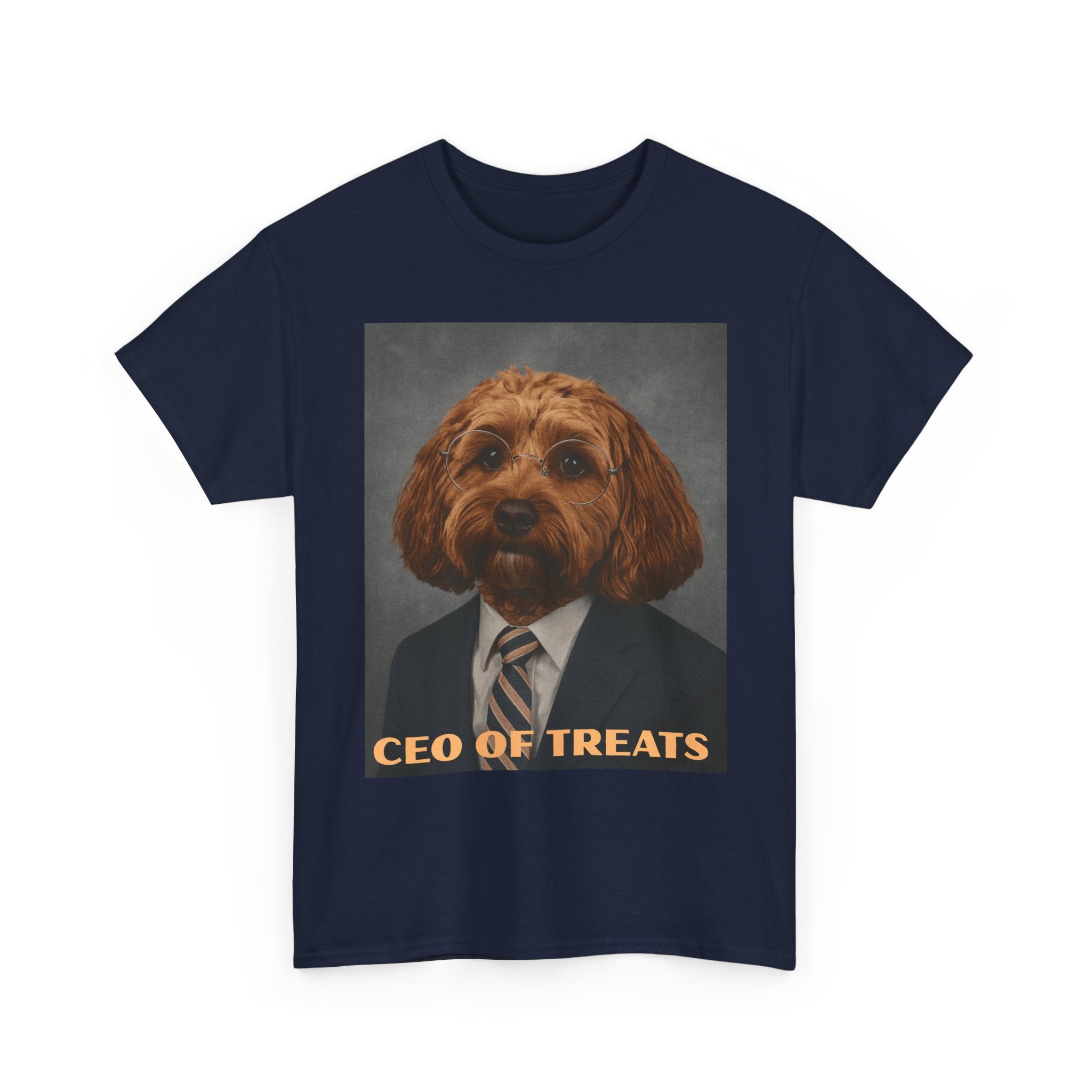 Dog Portrait Tee — "CEO of Treats" Funny Pet Shirt