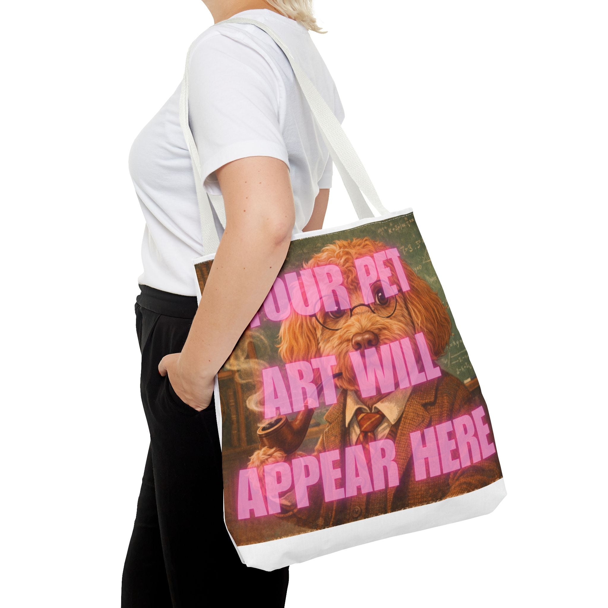Custom Pet Portrait Tote Bag — Personalized Your Pet Art Will Appear Here Design