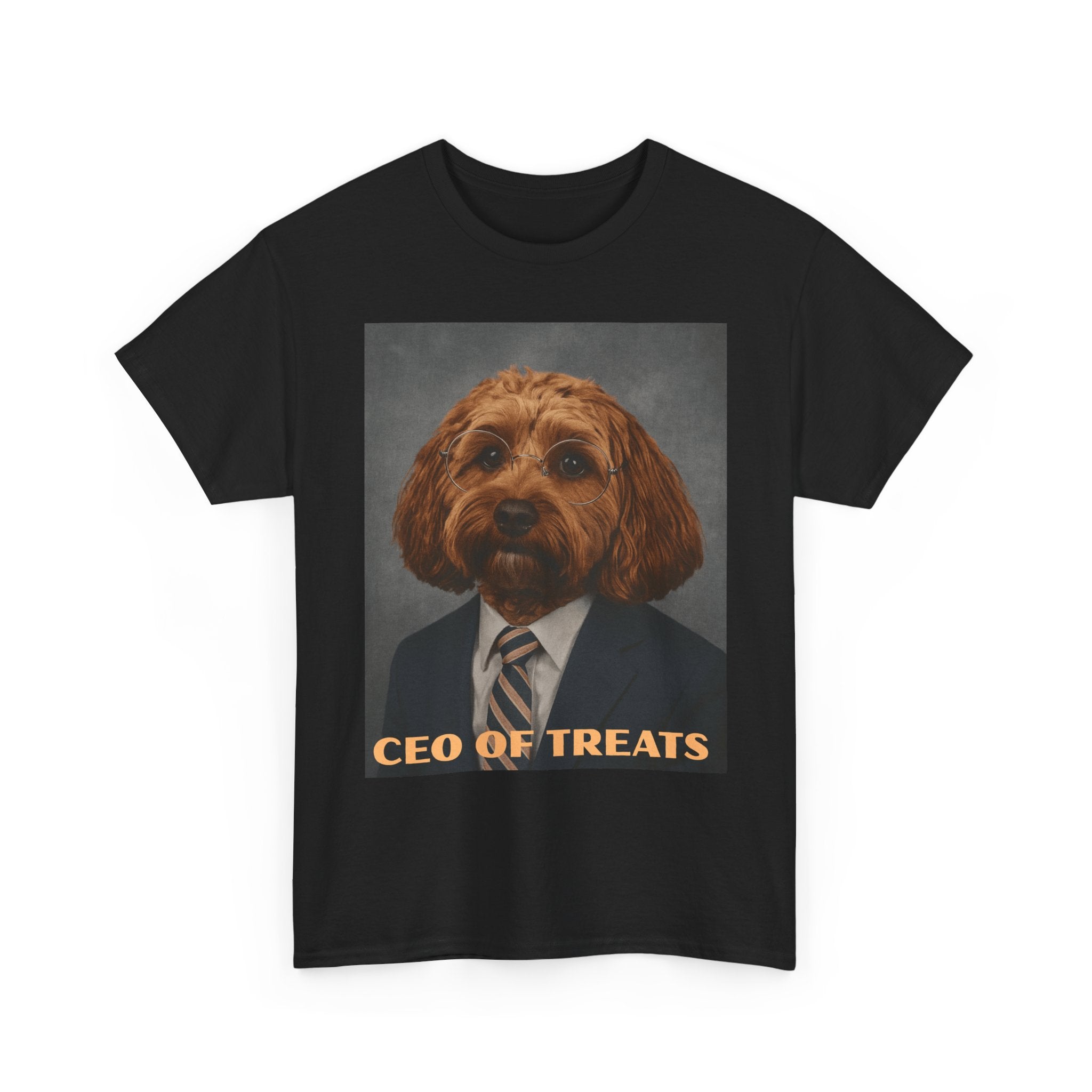Dog Portrait Tee — "CEO of Treats" Funny Pet Shirt