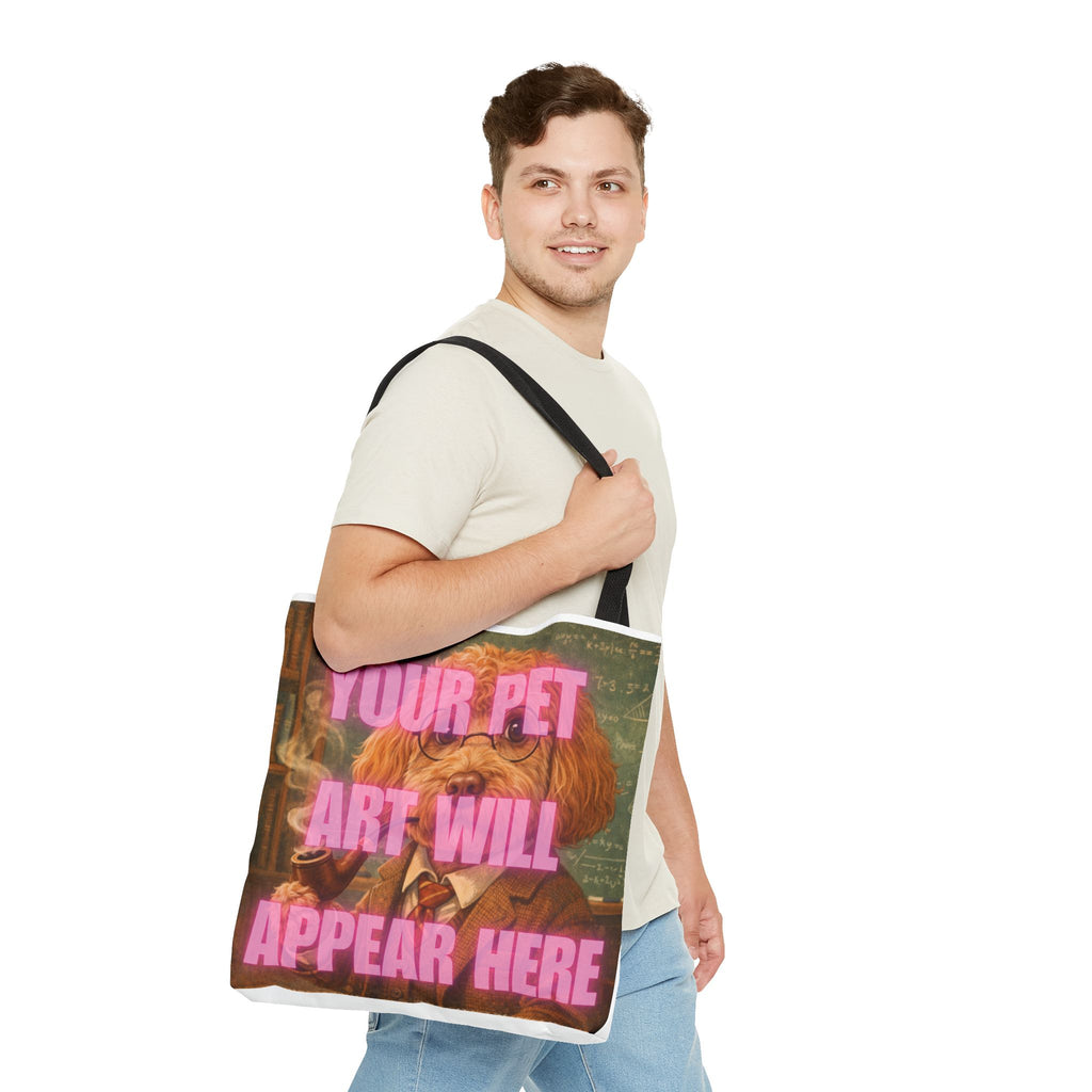 Custom Pet Portrait Tote Bag — Personalized Your Pet Art Will Appear Here Design