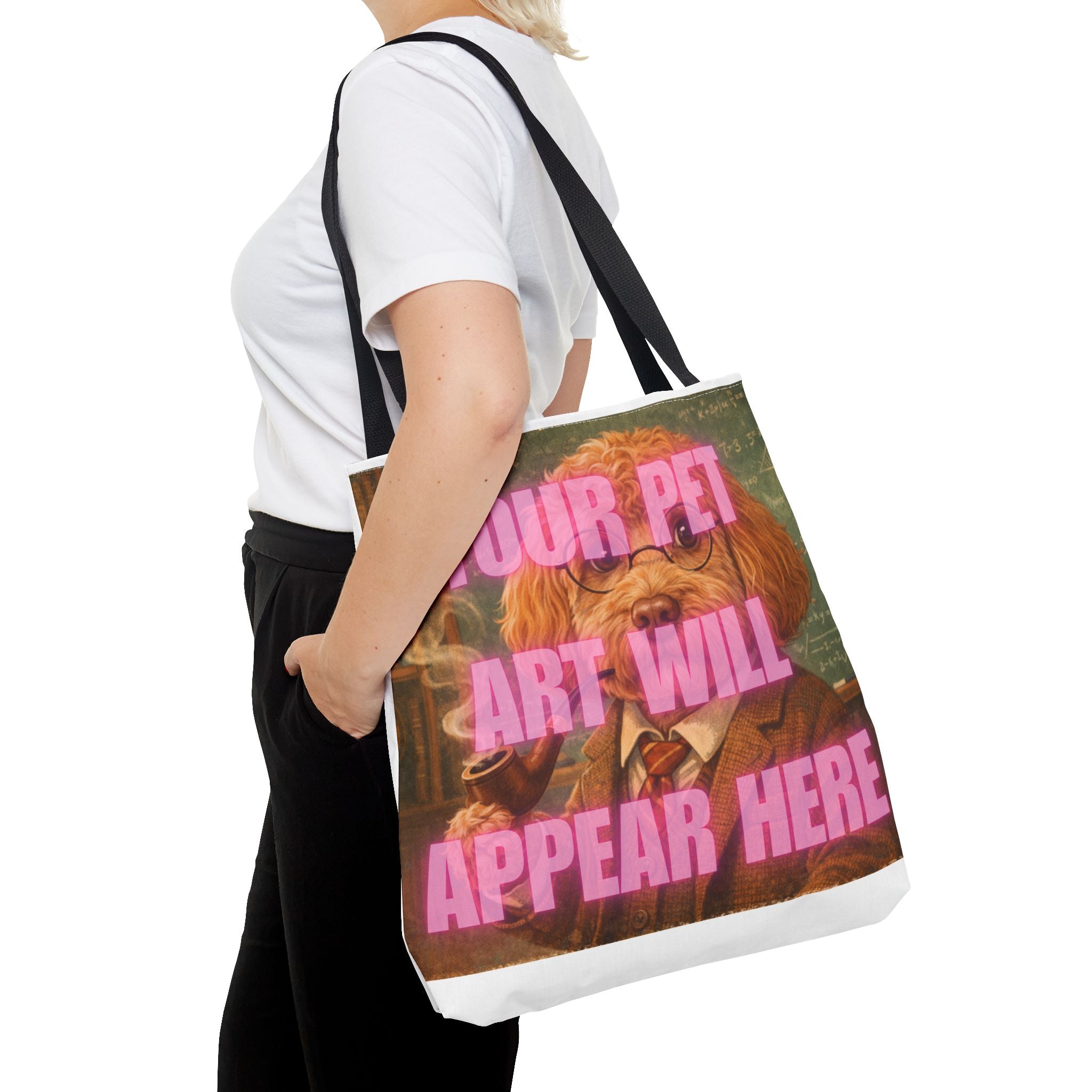 Custom Pet Portrait Tote Bag — Personalized Your Pet Art Will Appear Here Design