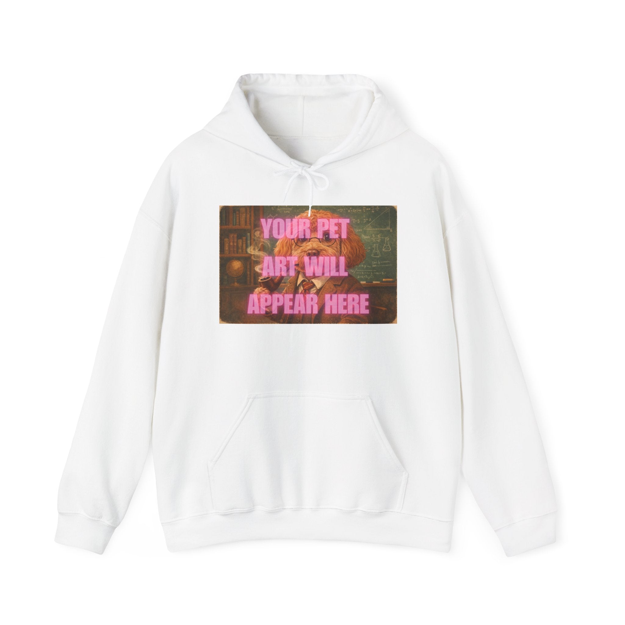 Custom Pet Portrait Hoodie — "Your Pet Art Will Appear Here" Personalized Sweatshirt