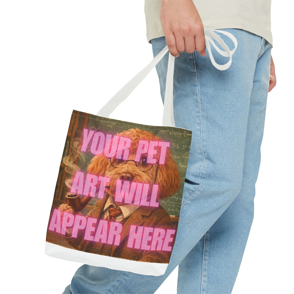 Custom Pet Portrait Tote Bag — Personalized Your Pet Art Will Appear Here Design