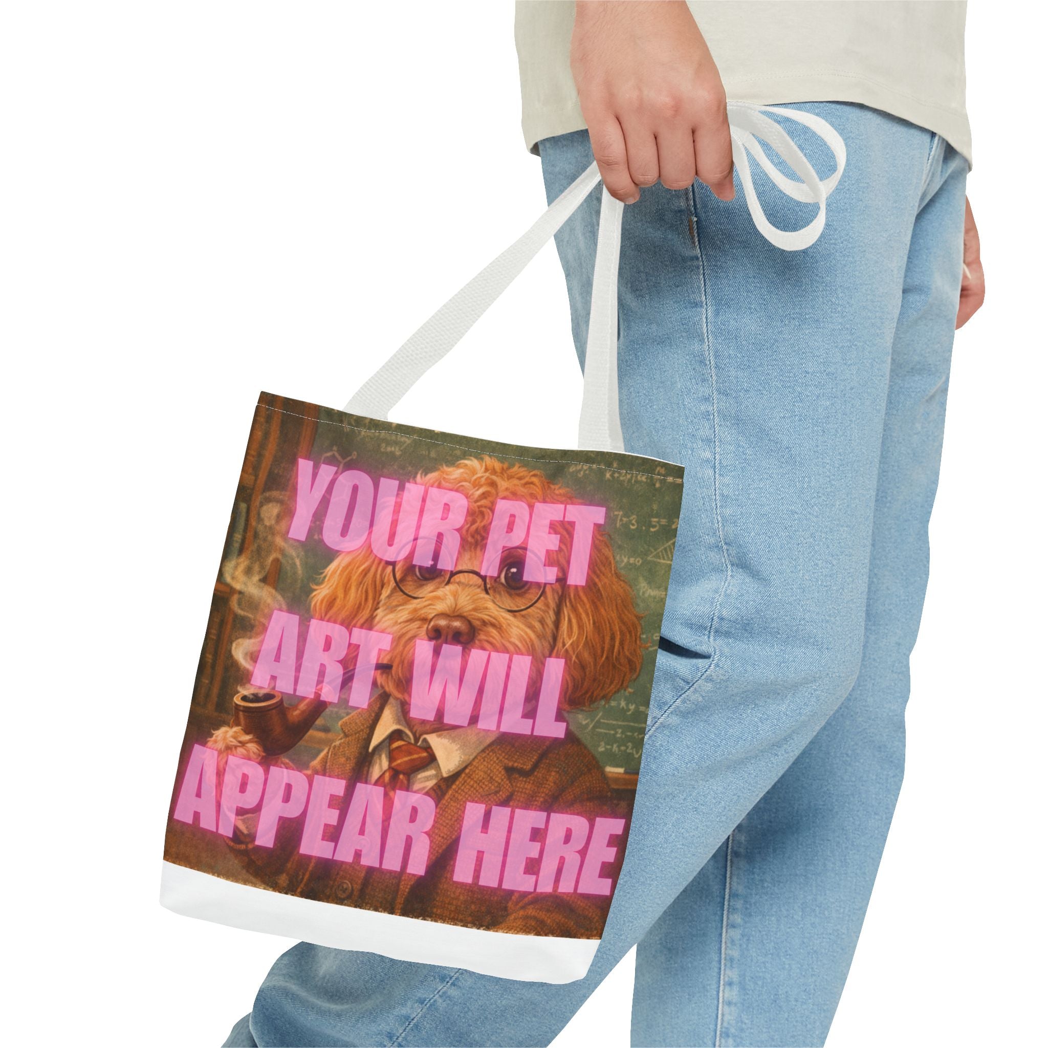 Custom Pet Portrait Tote Bag — Personalized Your Pet Art Will Appear Here Design