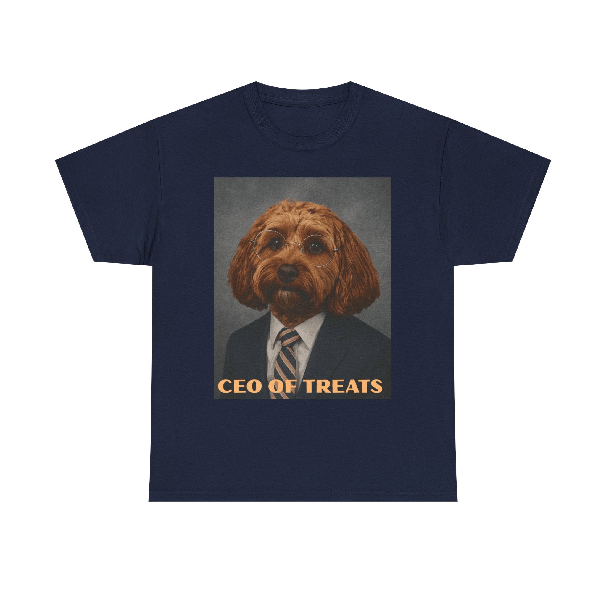 Dog Portrait Tee — "CEO of Treats" Funny Pet Shirt