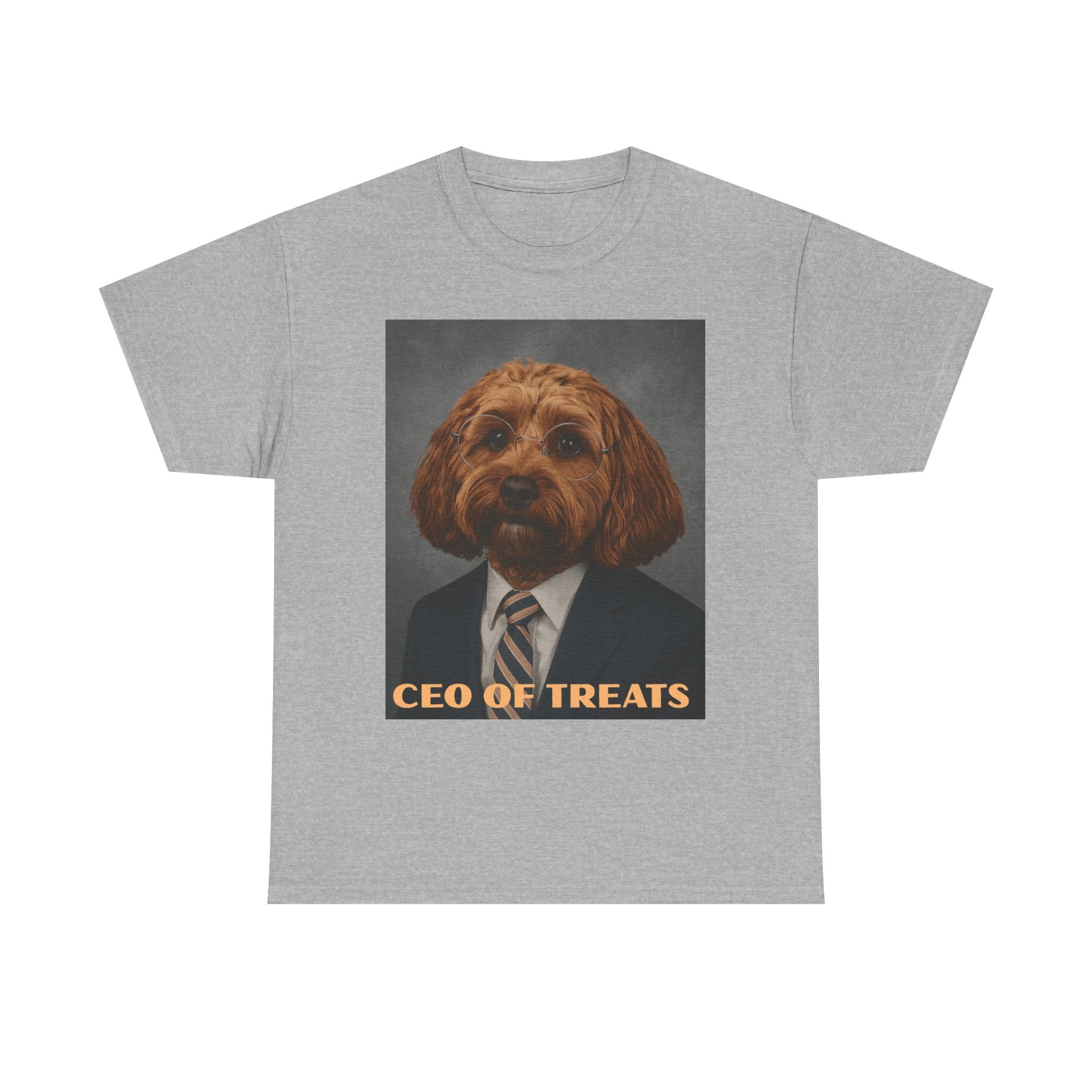 Dog Portrait Tee — "CEO of Treats" Funny Pet Shirt