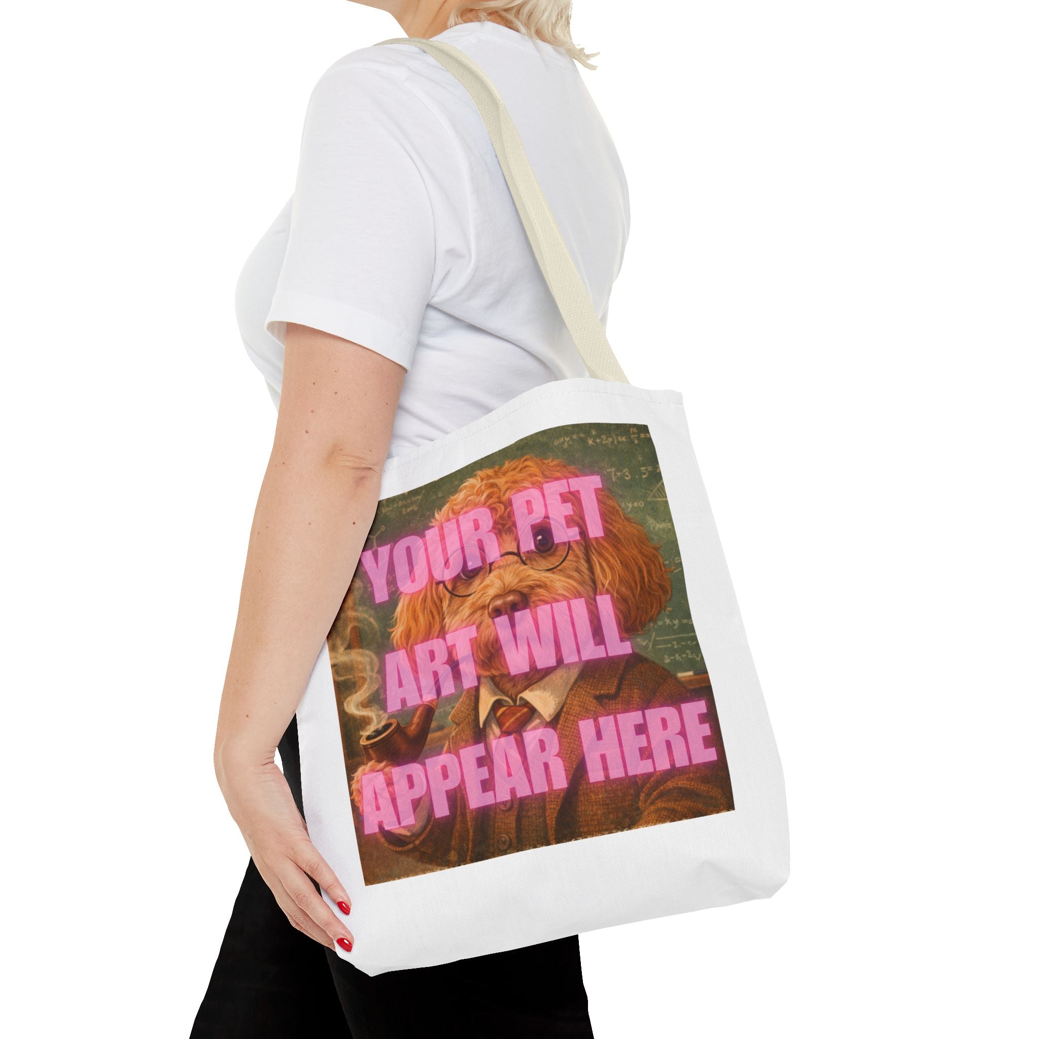 Custom Pet Portrait Tote Bag — Personalized Your Pet Art Will Appear Here Design