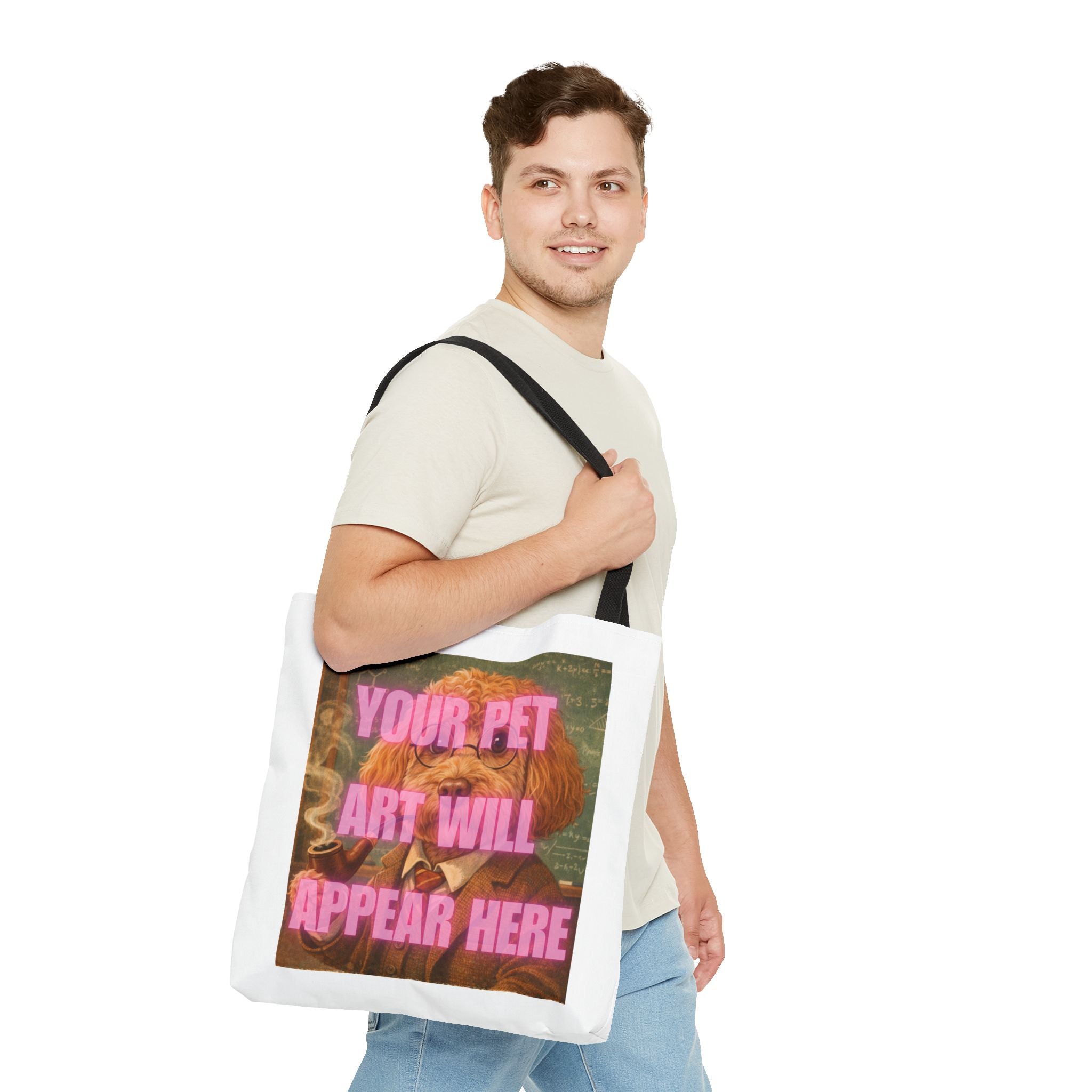 Custom Pet Portrait Tote Bag — Personalized Your Pet Art Will Appear Here Design