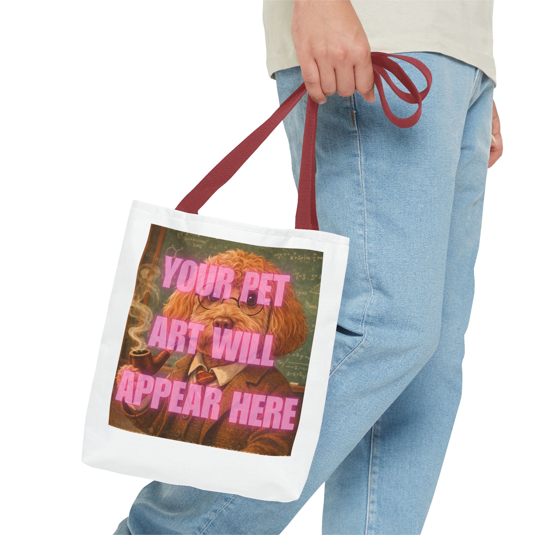 Custom Pet Portrait Tote Bag — Personalized Your Pet Art Will Appear Here Design