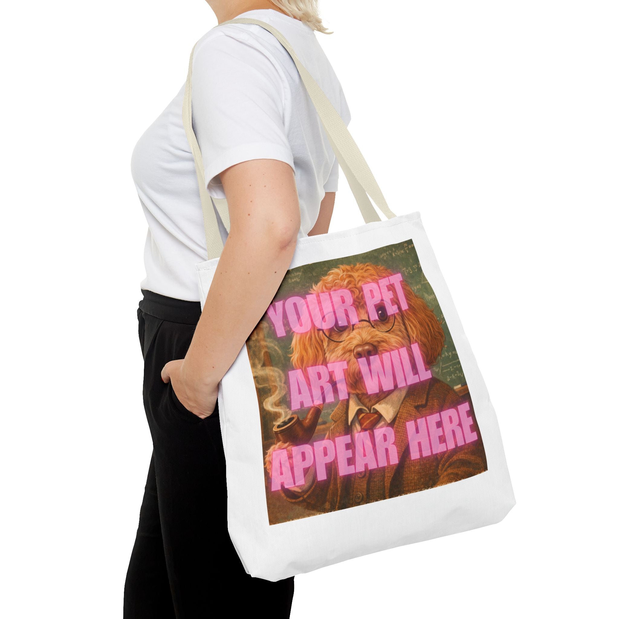Custom Pet Portrait Tote Bag — Personalized Your Pet Art Will Appear Here Design