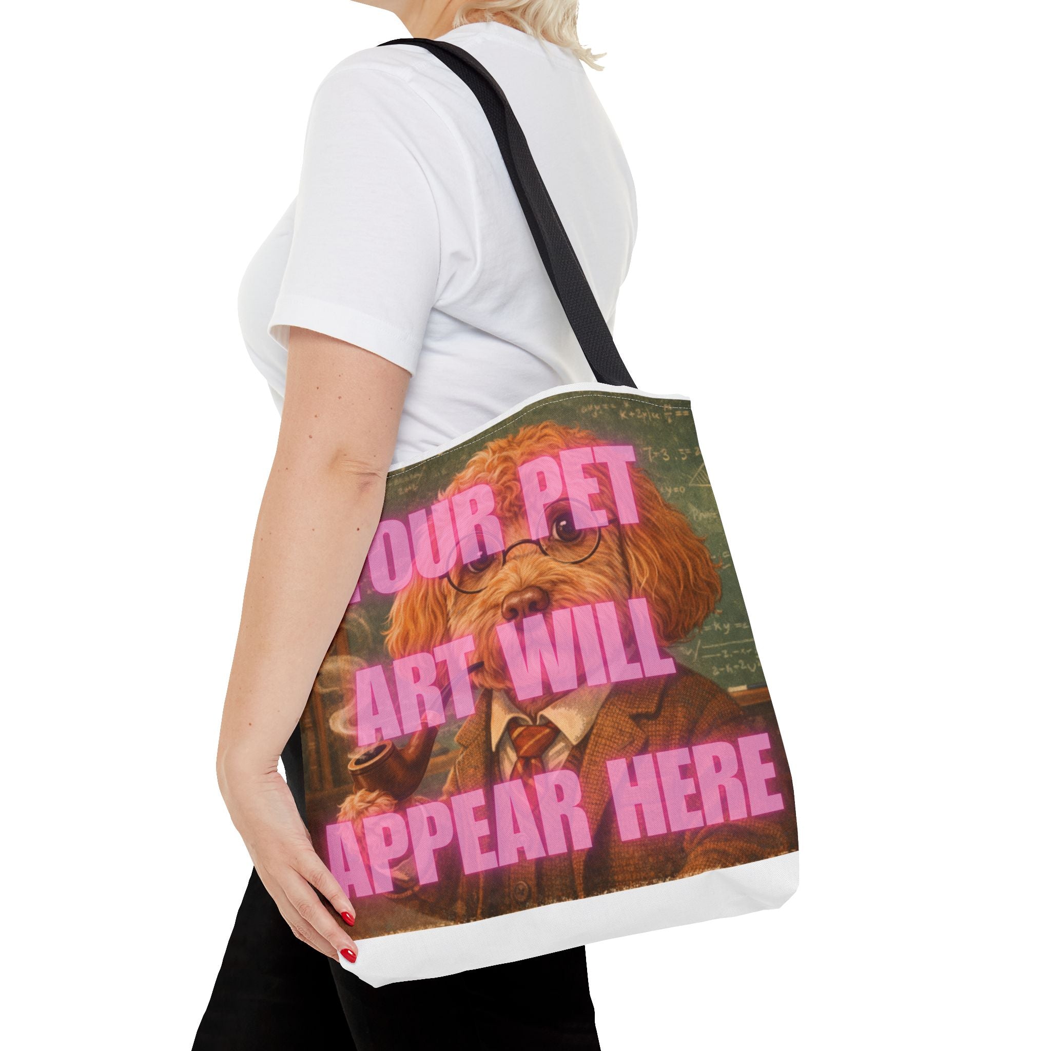 Custom Pet Portrait Tote Bag — Personalized Your Pet Art Will Appear Here Design