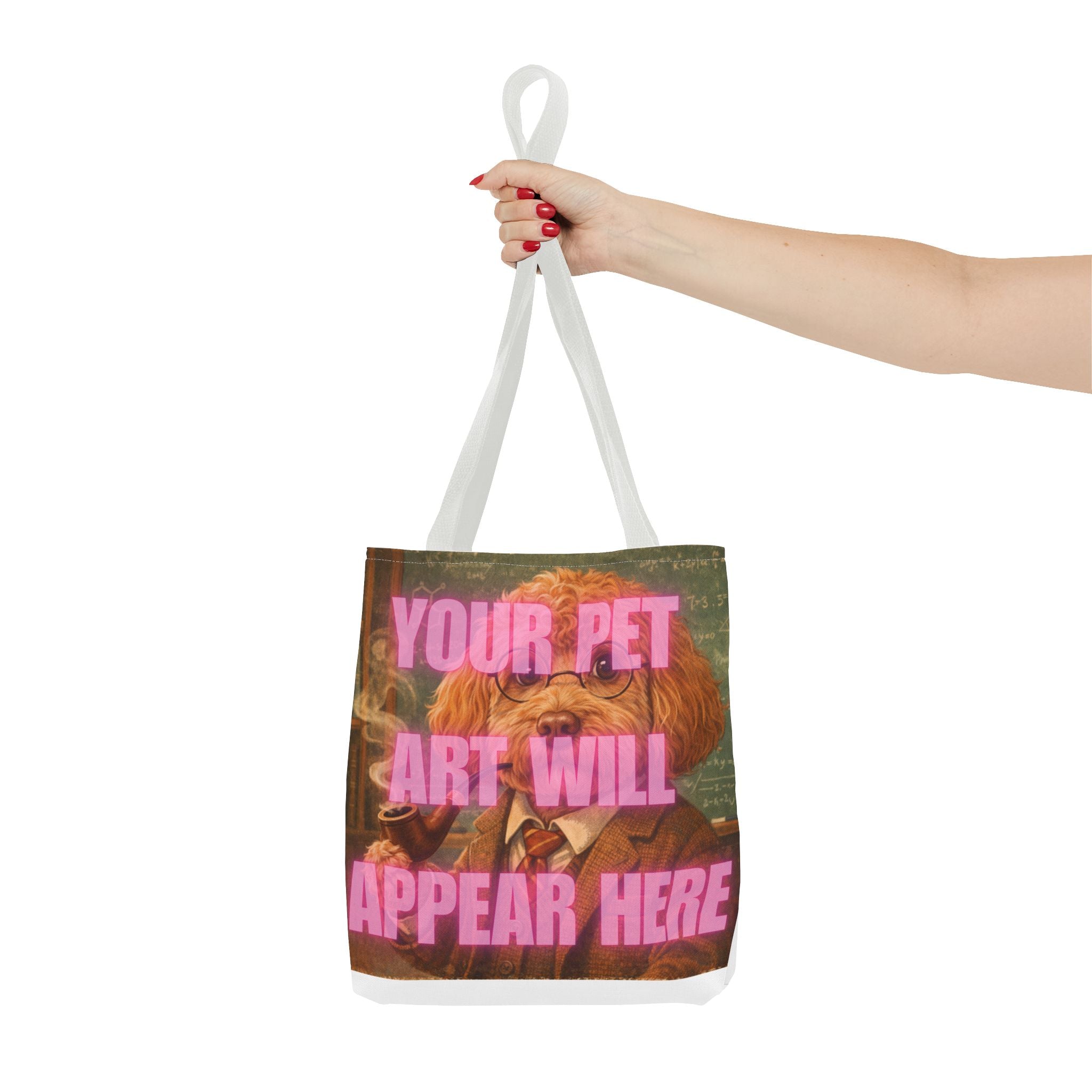 Custom Pet Portrait Tote Bag — Personalized Your Pet Art Will Appear Here Design