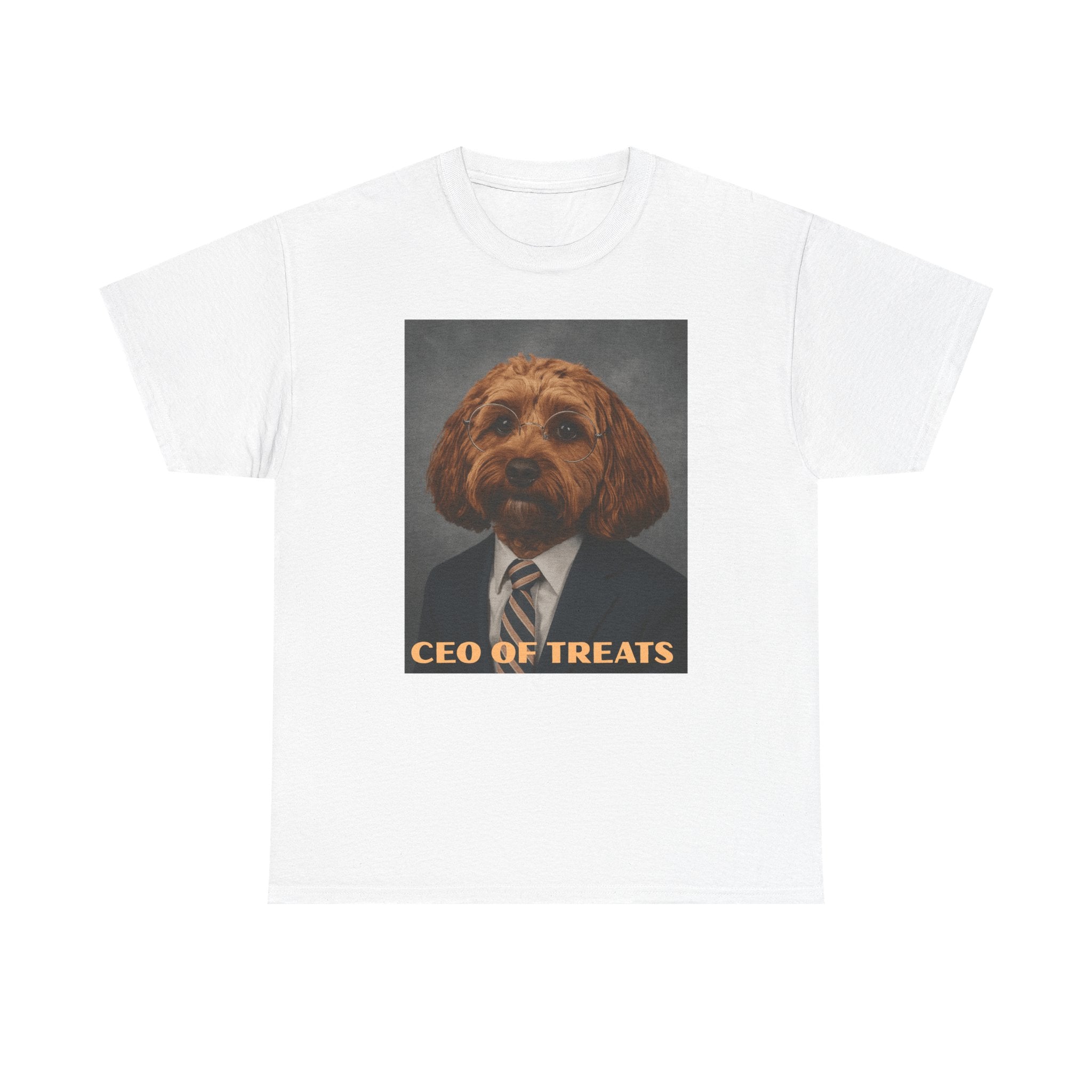 Dog Portrait Tee — "CEO of Treats" Funny Pet Shirt