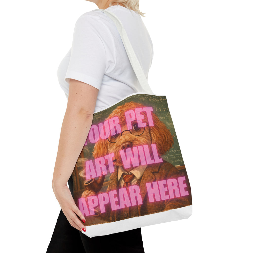 Custom Pet Portrait Tote Bag — Personalized Your Pet Art Will Appear Here Design