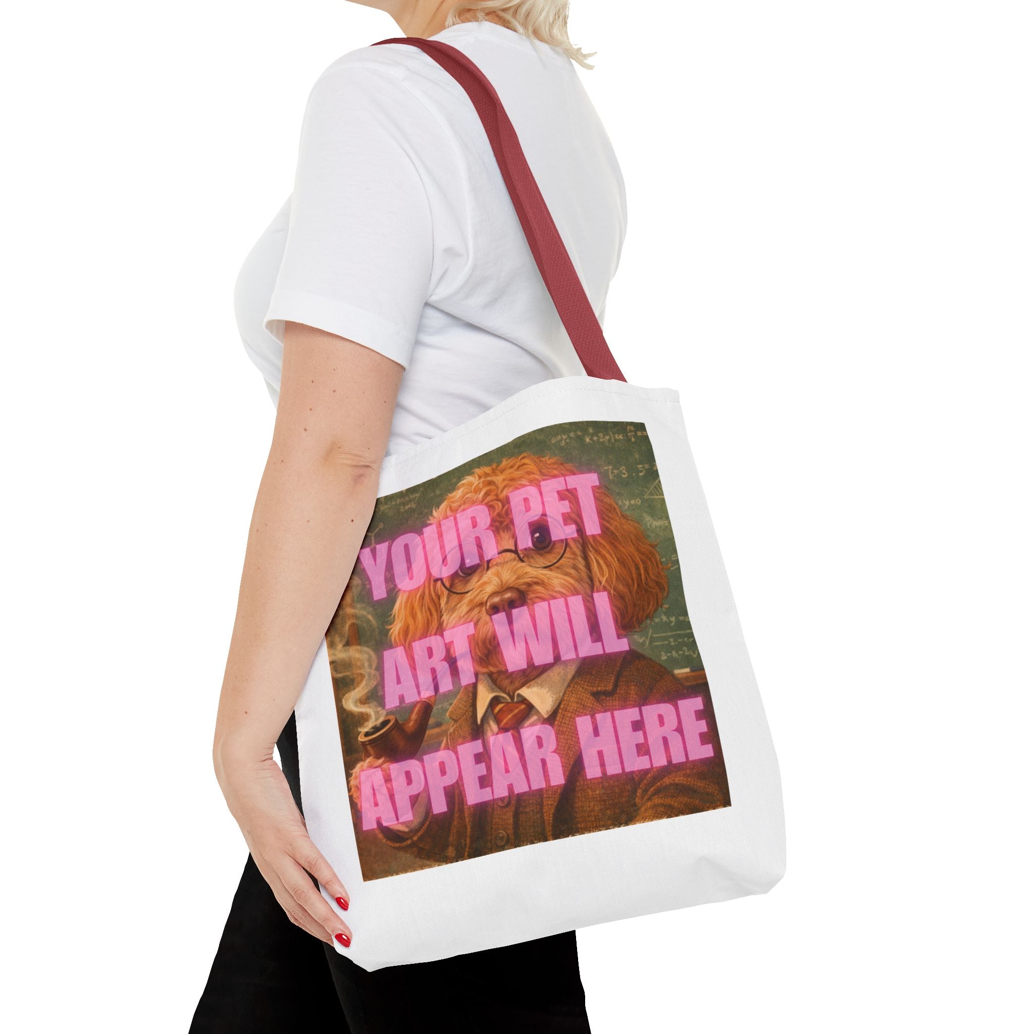Custom Pet Portrait Tote Bag — Personalized Your Pet Art Will Appear Here Design