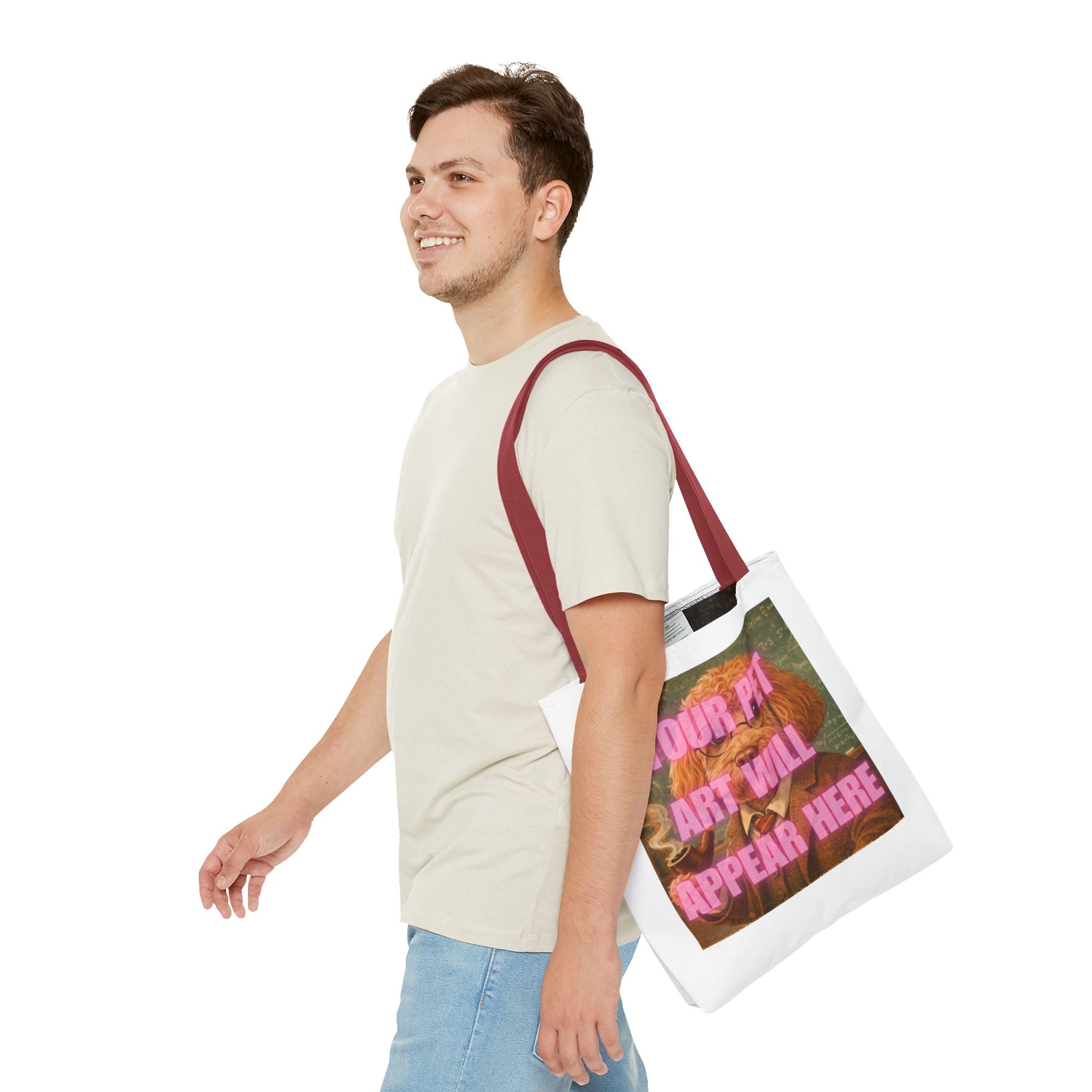 Custom Pet Portrait Tote Bag — Personalized Your Pet Art Will Appear Here Design